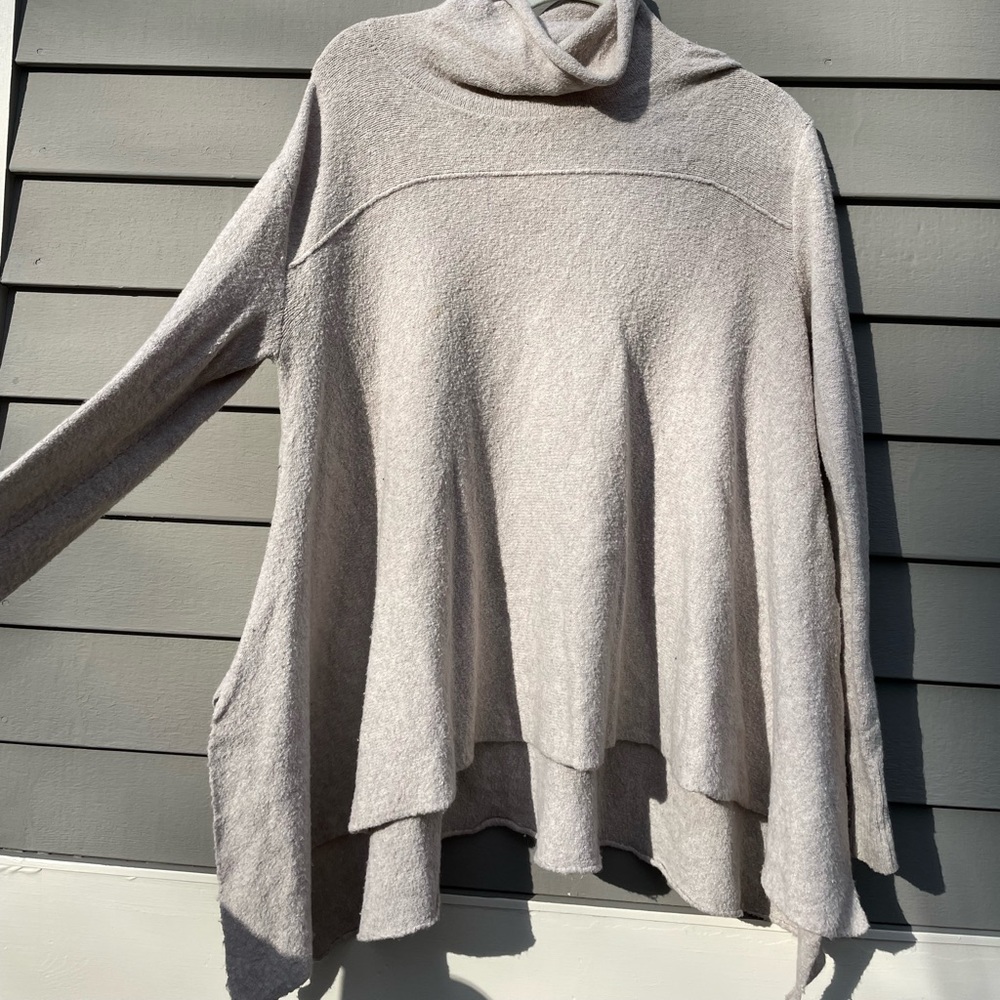 Free People Cream Tunic Sweater